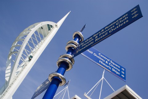ENGLAND, Hampshire, Portsmouth, The Spinnaker Tower the tallest public viewing platforn in the UK