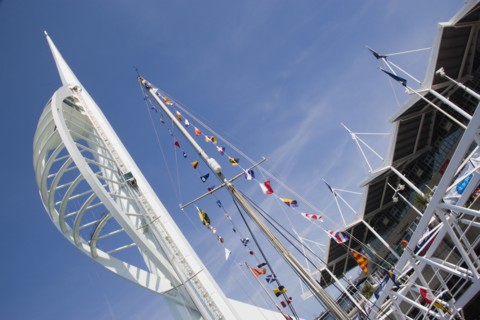 ENGLAND, Hampshire, Portsmouth, The Spinnaker Tower the tallest public viewing platforn in the UK
