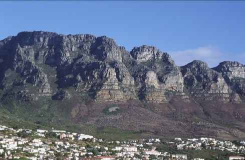 SOUTH AFRICA, Western Cape, Cape Town, "Camps Bay residential area, with the Apostles in