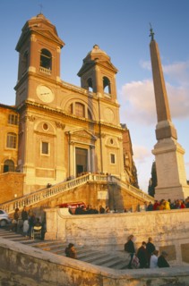 ITALY, Lazio, Rome, Trinita dei Monti sixteenth century church at the top of the Spanish Steps at