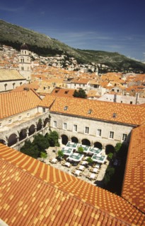 CROATIA, Dalamatia, Dubrovnik, Vew of the old city from the curtain wall. The old city of Dubrovnik