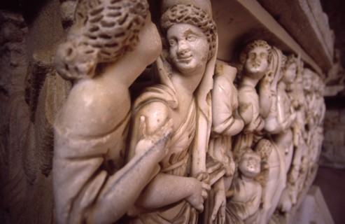 CROATIA, Dalmatia, Split, "Archeological museum/sculpted Roman coffin