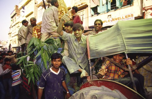 INDIA, Rajasthan, Udaipur, "Durga procession, the tenth day of the Dussehra festival, which is