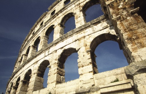 CROATIA, Istria, Pula, "Arches of Roman Arena. Built towards the end of the first century BC, the