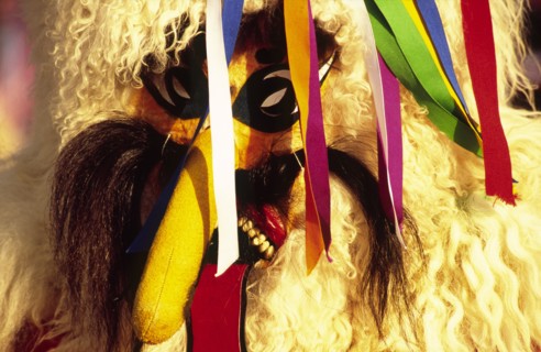 CROATIA, Kvarner, Rijeka, "Mask carnival Zvoncari. The Zvoncari (pronounced Zvon-charee), are