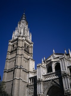 LATVIA, Riga, St Peter’s Church.  Part view of exterior and clock tower.