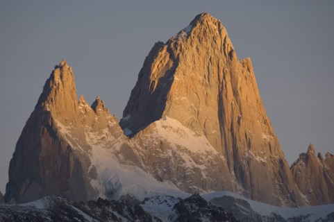 ARGENTINA, El Chalten, "Sunrise over Fitzroy mountain,.Trek from Glacier Chico (Chile) to El