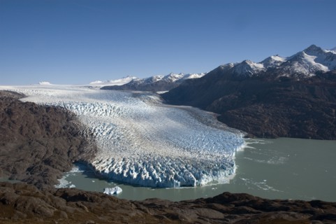 CHILE, Southern Patagonia, Southern Ice fields , Early morning view of Glacier O'Higgins with the