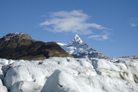 CHILE, Southern Patagonia, Glacier Chico, View of Glacier Chico with unnamed peak in background.