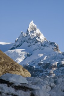 CHILE, Southern Patagonia, Glacier Chico , View of Glacier Chico with unnamed peak in background.