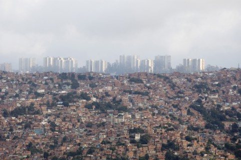 VENEZUELA, Caracas , "View of Caracas city from old airport road, with slums in the foreground "
