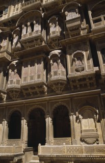 INDIA, Rajasthan, Jaisalmer, Patwon-ki-Haveli 1800-1860.  Sandstone house of wealthy merchant.