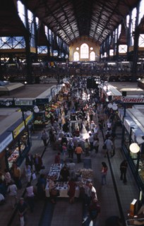 HUNGARY, Budapest, Busy interior of covered Central Market. Eastern Europe
