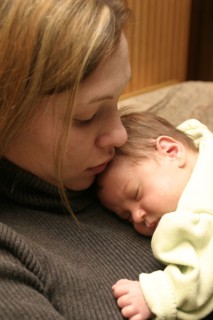CHILDREN, Babies, Newborn, Mother Melissa Gallagher and baby daughter Kylan Stone.
