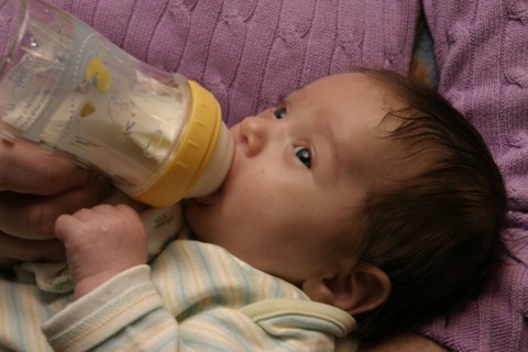 CHILDREN, Babies, Newborn, Kylan Stone drinking from bottle.