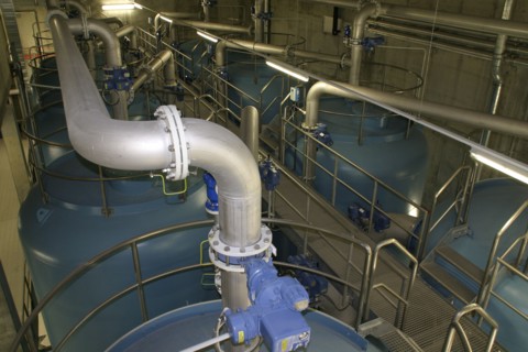 GERMANY, Aschaffenberg, "Waterworks, water filtration plant for city of Aschaffenberg."