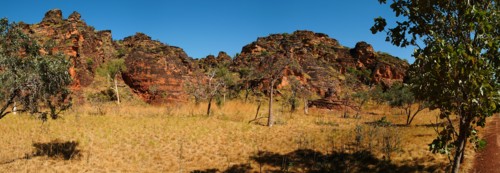 Australia, Western Australia, Kununurra, Panorama of the Mini Bungle Bungles