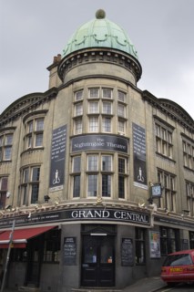 ENGLAND, East Sussex, Brighton, "Grand Central bar and Nightingale theatre, next to the railway