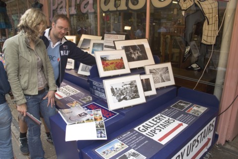 ENGLAND, East Sussex, Brighton, "Photographic prints for sale in Kensington Gardens, North Laines
