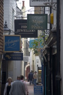 ENGLAND, East Sussex, Brighton, Shoppers in the Lanes.