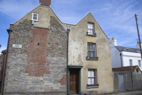 ENGLAND, Hampshire, Emsworth, Delapidated house.