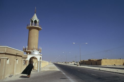 QATAR, Architecture, Mosque beside main road highway