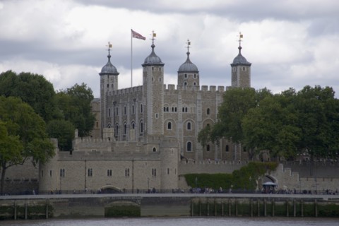 ENGLAND, London, The Tower of London seen across the river Thames.