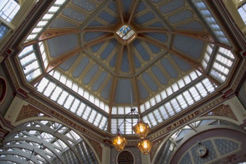 ENGLAND, London, Detail of the ceiling in the Leadenhall market  in the middle of the City
