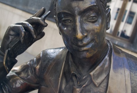 ENGLAND, London, Detail of Liffe Trader Statue a modern sculpture by Stephen Melton stands in