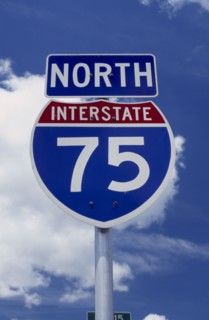 USA, Florida, Transport, Interstate 75 traffic sign