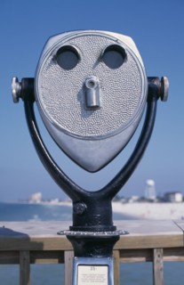 USA, Florida, Clearwater,  Face shaped Viewing Binoculars
