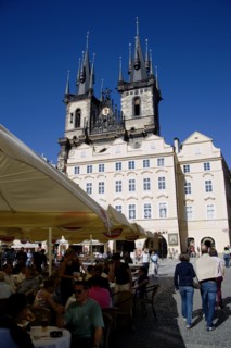 CZECH REPUBLIC, Bohemia, Prague, The Old Town Square with the Church of Our Lady before Tyn.