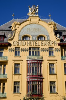 CZECH REPUBLIC, Bohemia, Prague, New Town. The Art Nouveau Grand Hotel Europa in Wenceslas Square