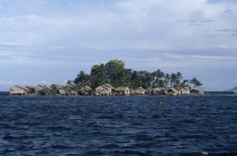 PACIFIC ISLANDS, Melanesia, Solomon Islands, Lau Lagoon. View across the water toward the