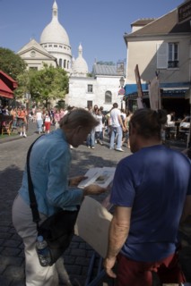 FRANCE, Ile de France, Paris, Montmartre Place du Tertre a square beside the church of Sacre Couer