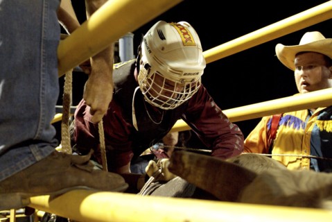 Australia, Northern Territory, Darwin, Darwin Rodeo - the rider waits for the countdown.