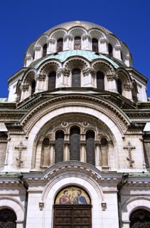 BULGARIA, Sofia, Front of Alexander Nevsky Cathedral.