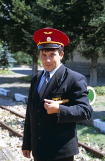 BULGARIA, Dobrinishte, "Station Master, Dobrinishte Railway Station, near Bansko."