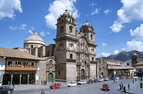 PERU, Cusco, "Iglesia La Compania de Jesus, Plaza de Armas."