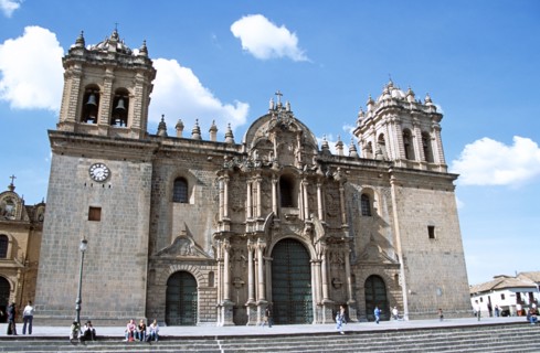 PERU, Cusco, "The Cathedral, part of three church complex including El Triunfo and Iglesia Jesus y