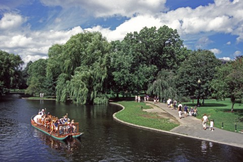 USA, Massachusetts, Boston, "Swan boat, Boston Public Garden"