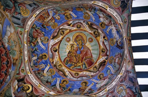 BULGARIA, Rila, "Fresco, Nativity Church, Rila Monastery."