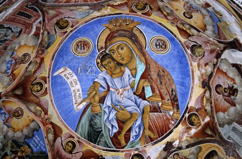 BULGARIA, Rila, "Fresco, Nativity Church, Rila Monastery."