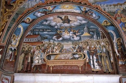 BULGARIA, Rila, "Fresco, Nativity Church, Rila Monastery."