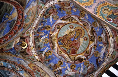BULGARIA, Rila, "Fresco, Nativity Church, Rila Monastery."