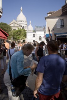 FRANCE, Ile de France, Paris, Montmartre Place du Tertre a square beside the church of Sacre Couer
