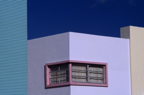 USA, Florida, Miami, "South Beach. Ocean Drive. Collins Avenue. Detail of Art Deco, Modernist