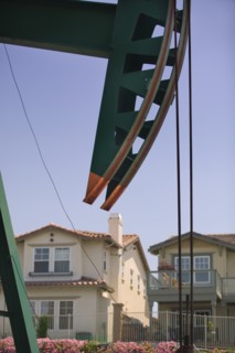USA, California, Long Beach, "Close-up of an oil well in a residential district on Signal Hill,