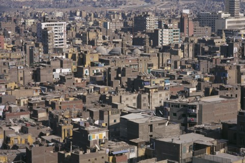EGYPT, Cairo Area, Cairo, Elevated view over city rooftops