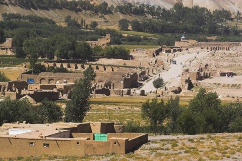 AFGHANISTAN, Bamiyan Province, Bamiyan , Remains of bazzar which was destroyed by the Taliban